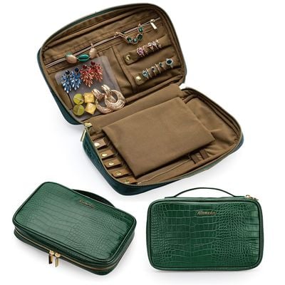 Alameda Jewelry Organizer Case - Crocodile Green